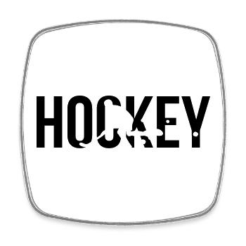 hockey - Magnet carré - blanc - Devant
