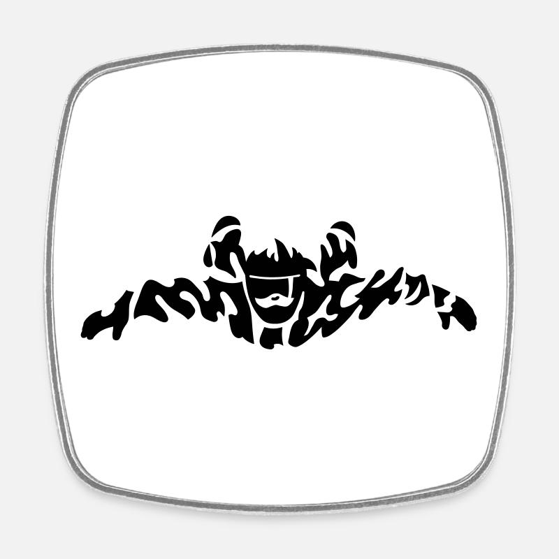 Skydiver - Viereckiger Kühlschrankmagnet - Weiß
