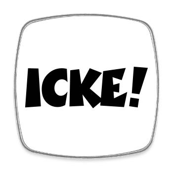 Lustige Berlinsprüche: ICKE! - Viereckiger Kühlschrankmagnet - Weiß - Vorne
