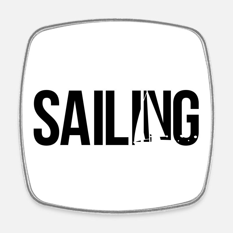 sailing segeln - Viereckiger Kühlschrankmagnet - Weiß