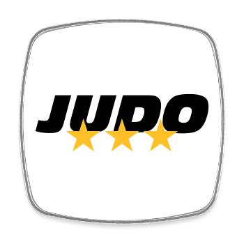 [ Judo ] - Magnet carré - blanc - Devant