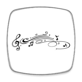 Clef with music notes, modern Tribal Tattoo Style. - Square fridge magnet - white - Front