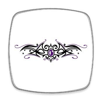 Tribal Tattoo Ornament mit Edelstein - Viereckiger Kühlschrankmagnet - Weiß - Vorne