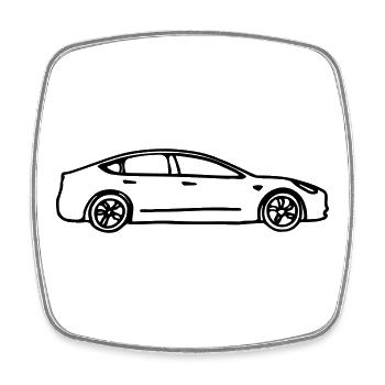 Model 3 gezeichnet - Viereckiger Kühlschrankmagnet - Weiß - Vorne