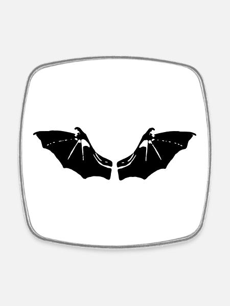 Bat Wings - Square fridge magnet - white