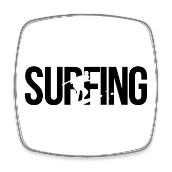surfing surf - Magnet carré - blanc - Devant