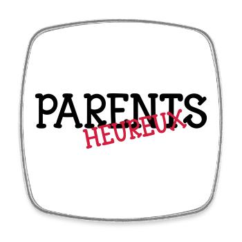 Parents heureux ! - Magnet carré - blanc - Devant