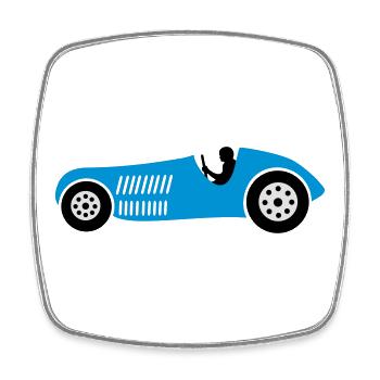 rennwagen rennen auto - Viereckiger Kühlschrankmagnet - Weiß - Vorne