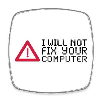 computer - Square fridge magnet - white - Front
