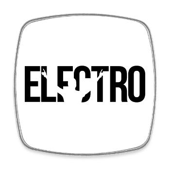 electro - Square fridge magnet - white - Front