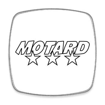 Motard - Magnet carré - blanc - Devant
