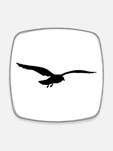 mouette - Magnet carré - blanc