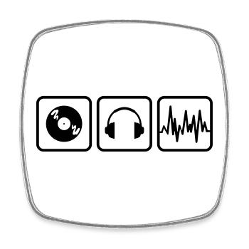 dj - Square fridge magnet - white - Front