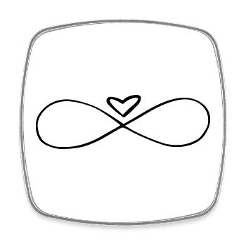 amour infini - Magnet carré - blanc - Devant