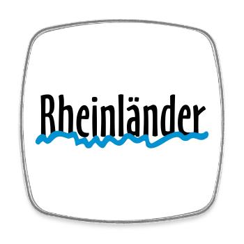 Rheinländer - Die Leute vom Rhein - Viereckiger Kühlschrankmagnet - Weiß - Vorne