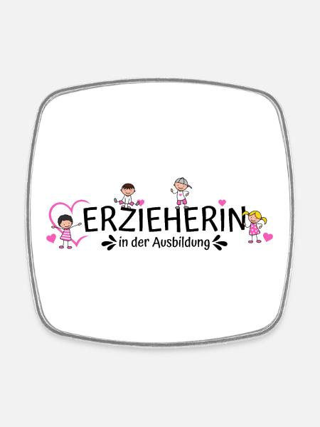 Erzieherin in der Ausbildung - Viereckiger Kühlschrankmagnet - Weiß
