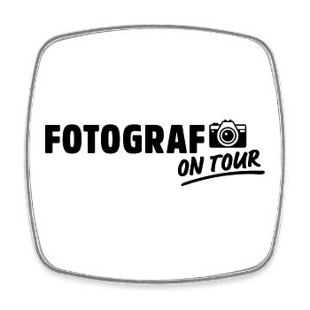 fotograf on tour - Viereckiger Kühlschrankmagnet - Weiß - Vorne