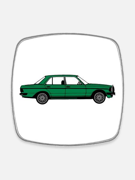 MB W123 ,Youngtimer ,Oldtimer, seitlich ..(25) - Viereckiger Kühlschrankmagnet - Weiß