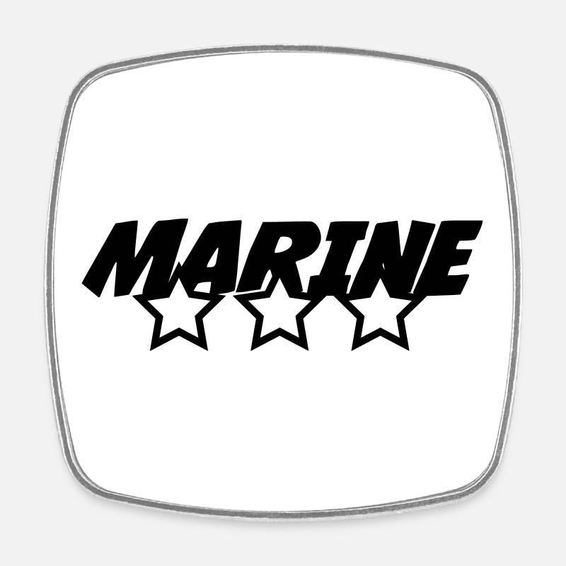 Marin / Marine / Bâteau / Ancre / Mer - Magnet carré - blanc