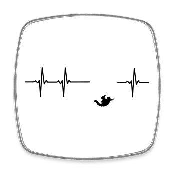 Parachute jumper impulsion - Magnet carré - blanc - Devant