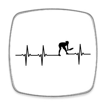Tennis ECG - Square fridge magnet - white - Front