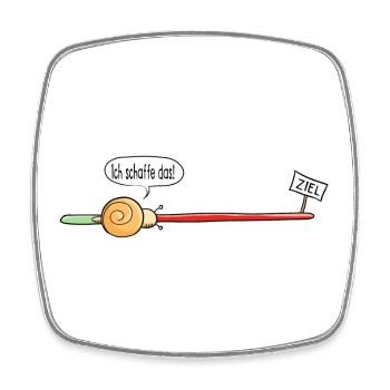 Der Weg ist das Ziel - Schnecke - Comic - Geschenk - Viereckiger Kühlschrankmagnet - Weiß - Vorne