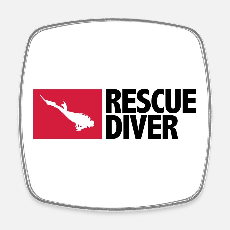 Rescue Diver - Viereckiger Kühlschrankmagnet - Weiß