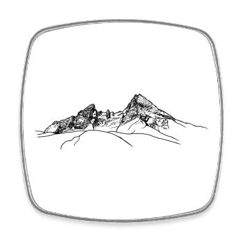 watzmann, Berchtesgaden, Alpes bavaroises, montagne - Magnet carré - blanc - Devant