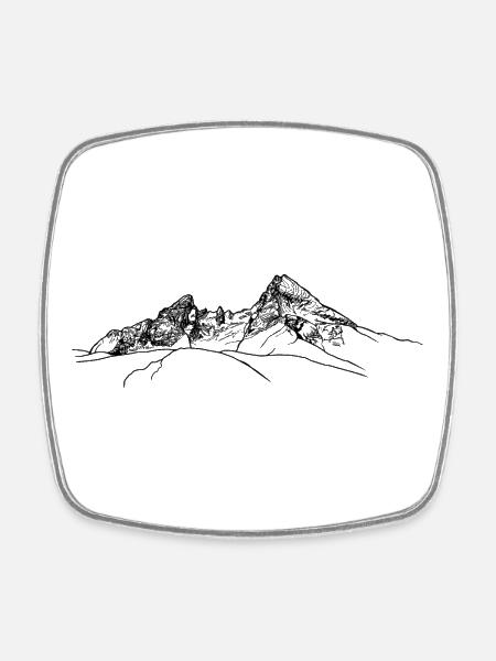 watzmann, Berchtesgaden, bayrische Alpen, Berg - Viereckiger Kühlschrankmagnet - Weiß