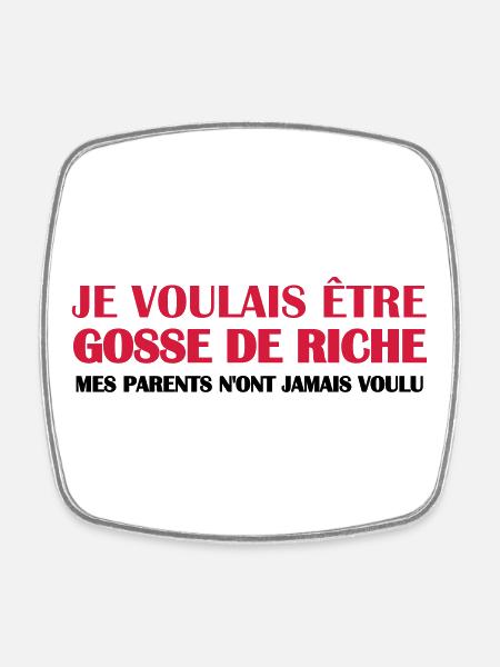 Gosse de riche - Magnet carré - blanc