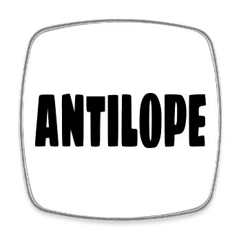 Antilope. Humor im Rollstuhl # - Viereckiger Kühlschrankmagnet - Weiß - Vorne