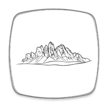 Odle, Dolomites, Alpes, Tyrol du Sud, montagnes - Magnet carré - blanc - Devant