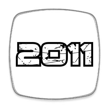 2011 - Square fridge magnet - white - Front