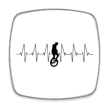 Einrad Ekg Herzschlag - Viereckiger Kühlschrankmagnet - Weiß - Vorne