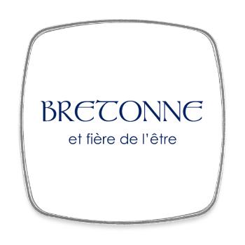 Bretagne - Bretonne et fière - Magnet carré - blanc - Devant