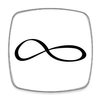 Symbole du signe d’infini - Magnet carré - blanc - Devant