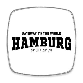 HAMBURG - Square fridge magnet - white - Front