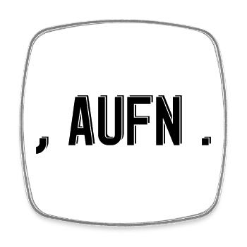 komma aufn punkt Spruch Schrift - Viereckiger Kühlschrankmagnet - Weiß - Vorne