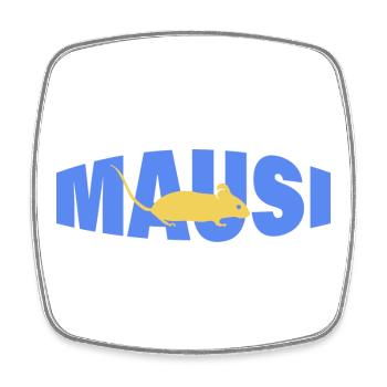 MAUSI - Viereckiger Kühlschrankmagnet - Weiß - Vorne
