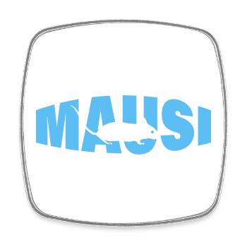 MAUSI - Viereckiger Kühlschrankmagnet - Weiß - Vorne