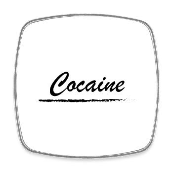 Cocaine - Kokain, Droge, Betäubungsmittel - Viereckiger Kühlschrankmagnet - Weiß - Vorne