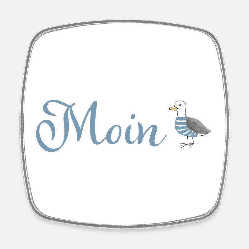 Moin Möwe - Viereckiger Kühlschrankmagnet - Weiß