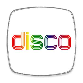 Disco Spectrum Neon Retro - Square fridge magnet - white - Front