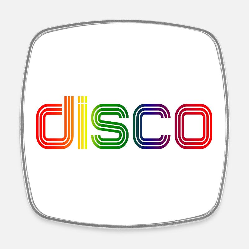 Disco Spectrum Neon Retro - Viereckiger Kühlschrankmagnet - Weiß