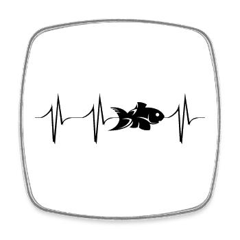 Poisson Heartbeat Animaux De La Mer Pulse Illustration Logo - Magnet carré - blanc - Devant