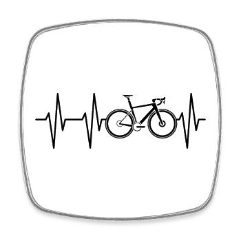 Road Bike Heartbeat Pulse ECG Symbol Roadbike Icon - Square fridge magnet - white - Front