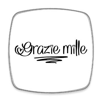 Thank you - Square fridge magnet - white - Front
