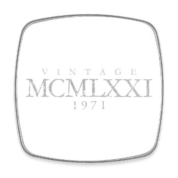 Millésime MCMLXXI 1971 (Gris) - Magnet carré - blanc - Devant
