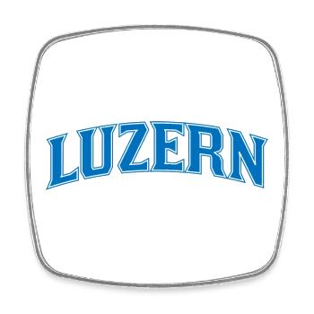 Lucerne Wordmark Blue Outline - Square fridge magnet - white - Front
