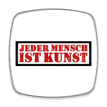 STEMPEL Jeder Mensch ist Kunst - Viereckiger Kühlschrankmagnet - Weiß - Vorne
